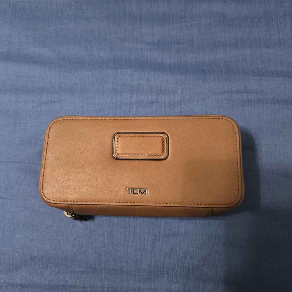 Tumi Nassau SLG Cognac Leather Travel Watch Case Brown 1-2 Watches Storage Box